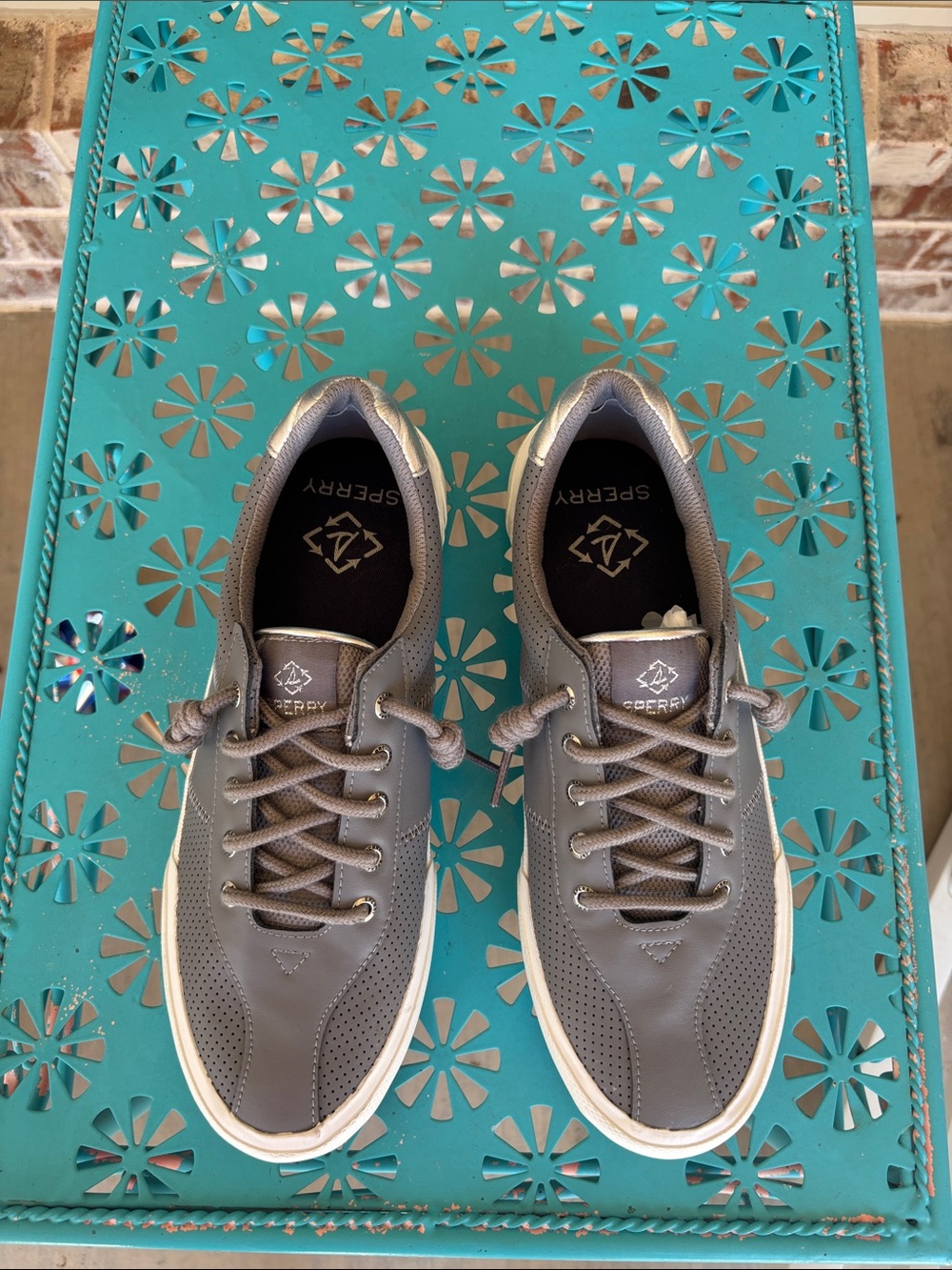 Sperry Grey Soletide Racy Lace Up Leather Boat Sneakers